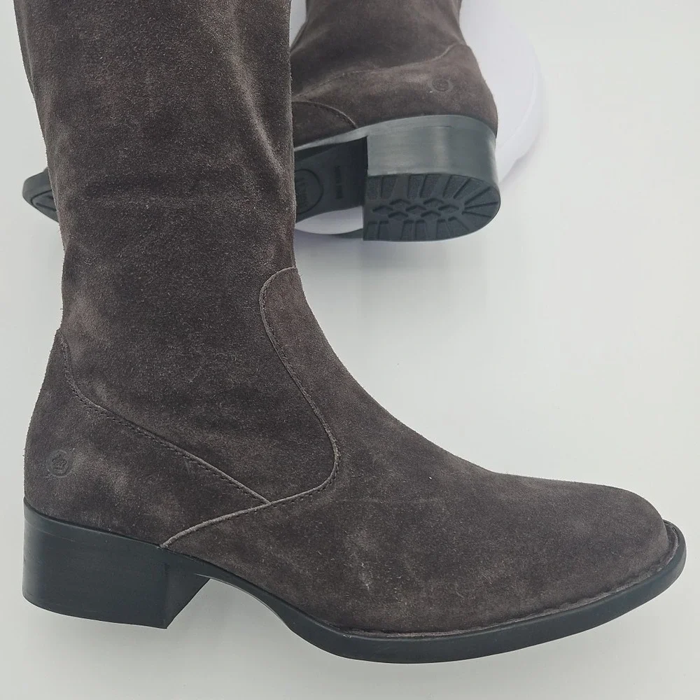 Børn CRICKET Gray Suede Y2K‎ Sz W/9 Knee High NOS Slouch Tall Riding Boots Flat